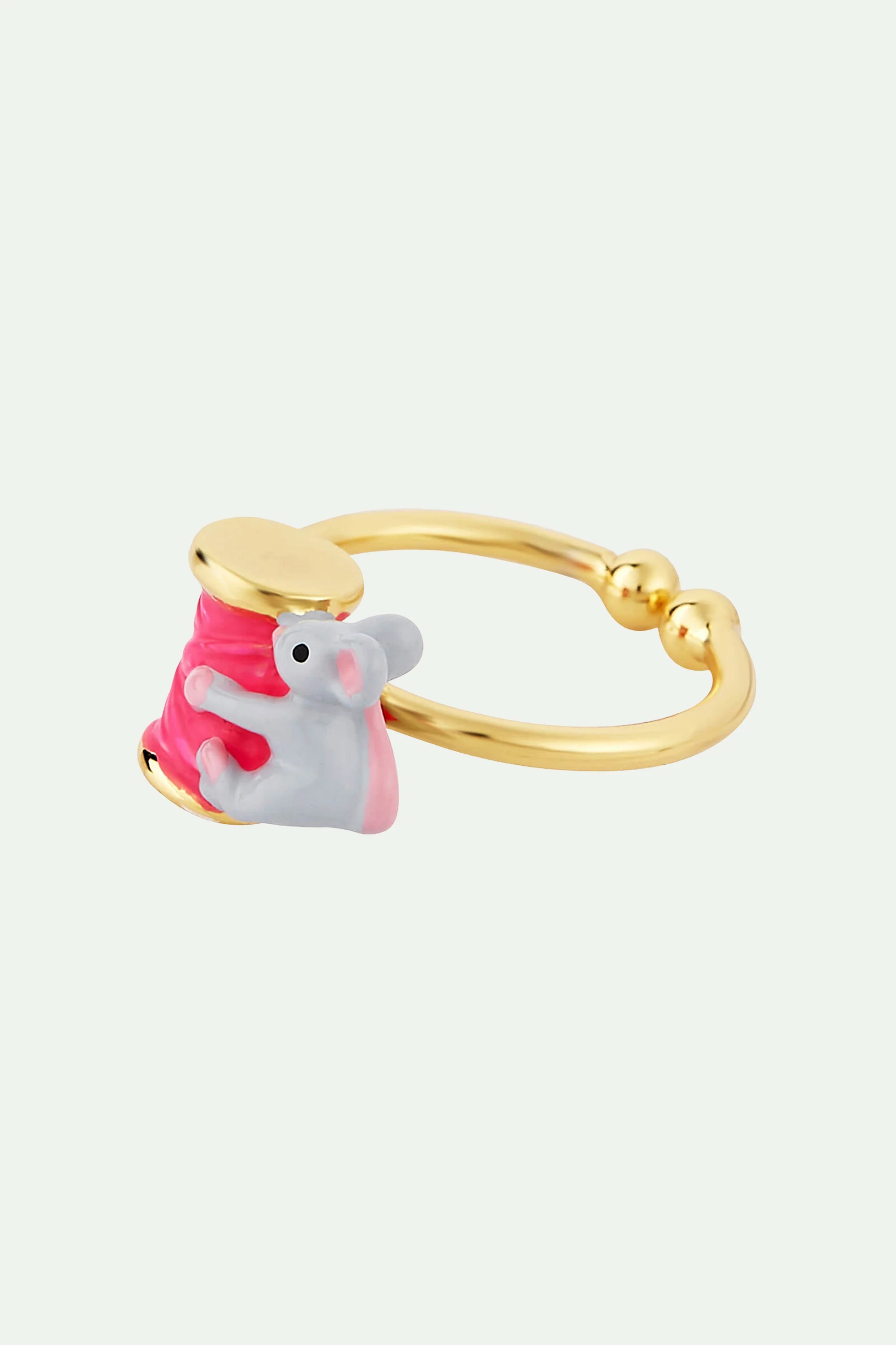 Bague ajustable souris et bobine de fil - Image 3
