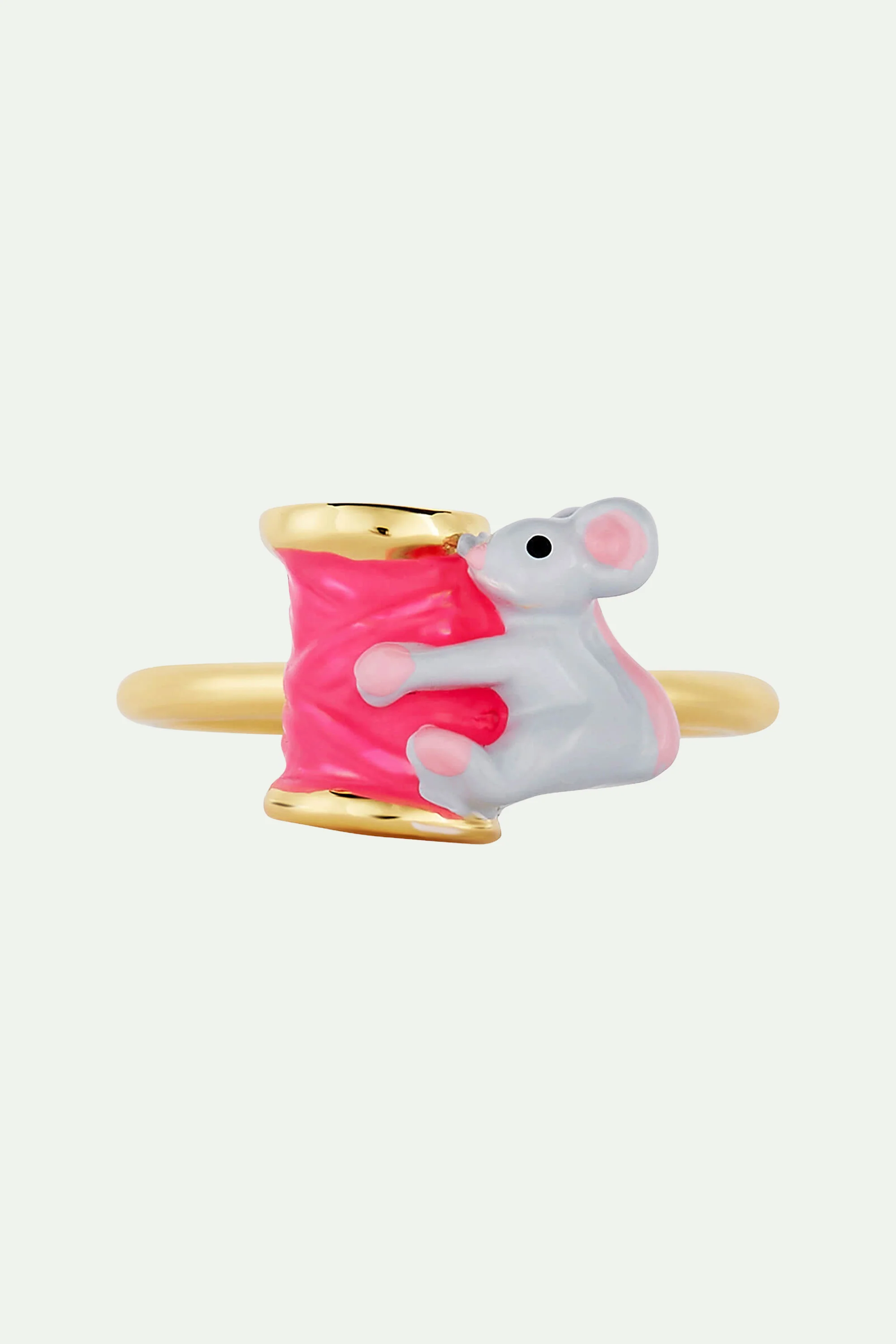 Bague ajustable souris et bobine de fil - Image 4