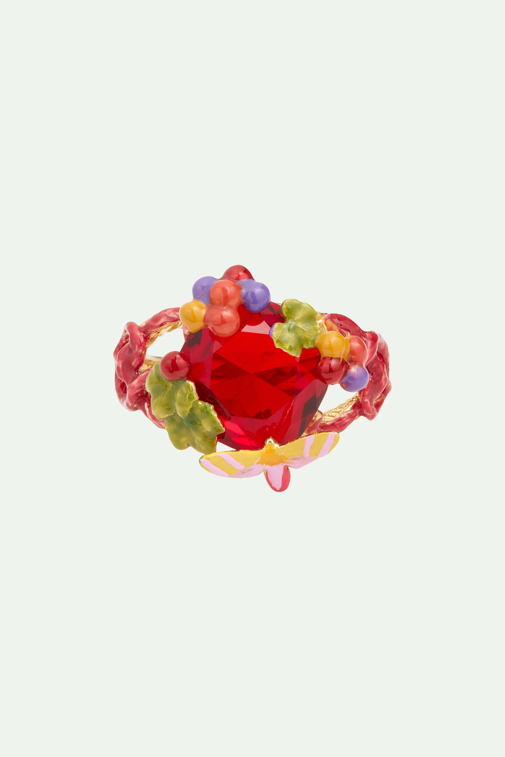 Bague cocktail Raisins et Pierre Grenat - Image 3