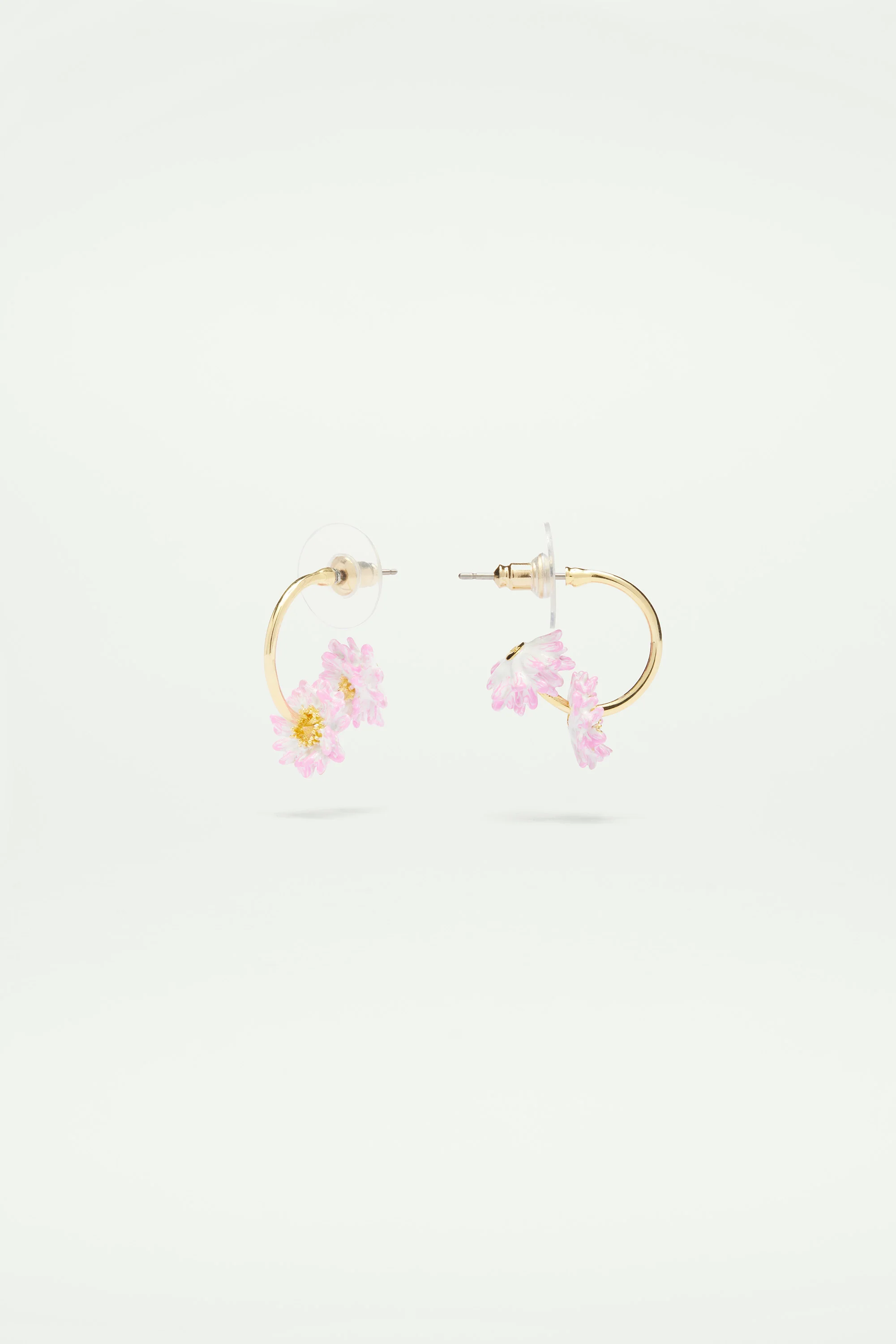 Boucles d’oreilles tiges créoles et marguerites - Image 3