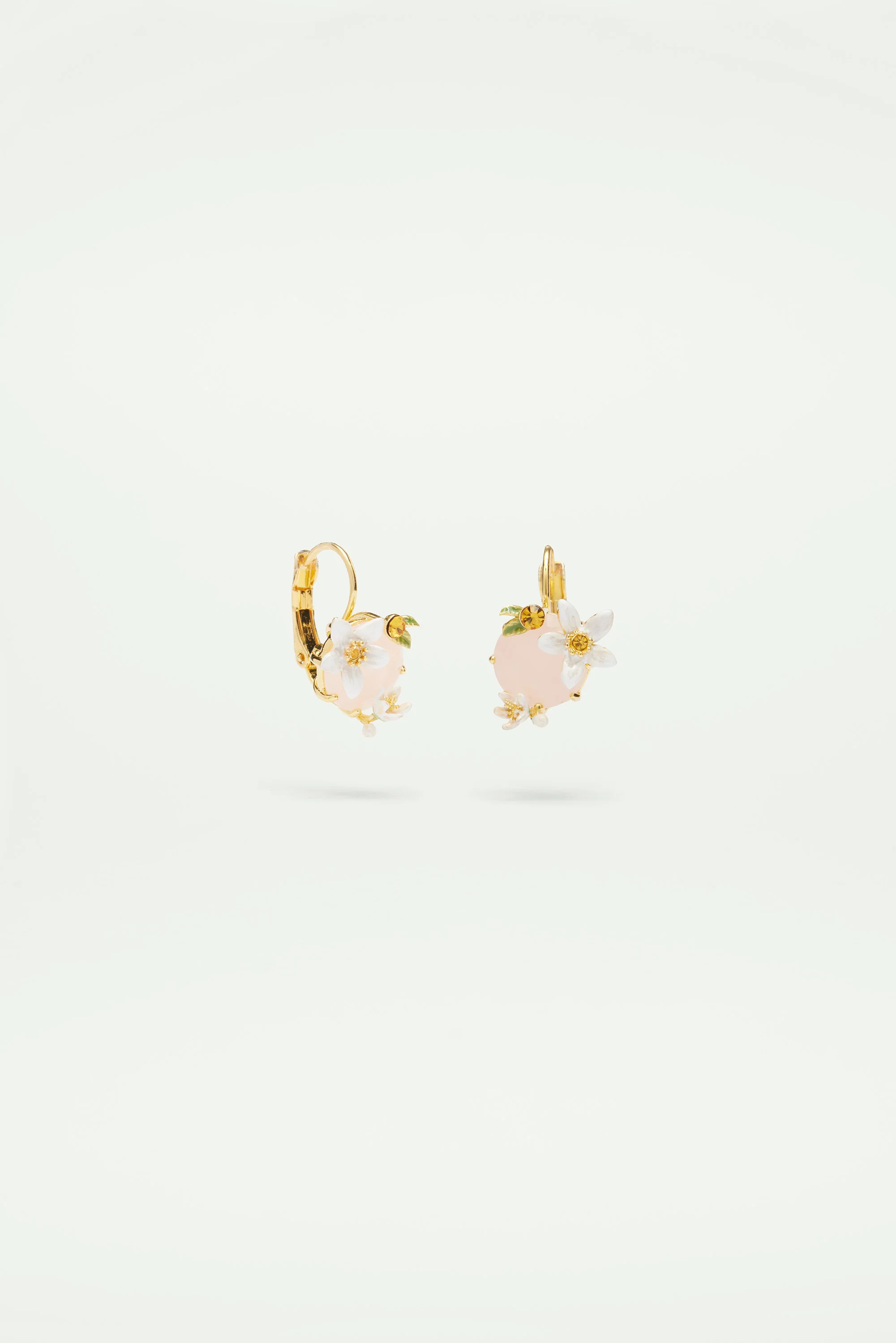 Boucles d'oreilles Fleurs d'oranger et cristal miel - Image 3
