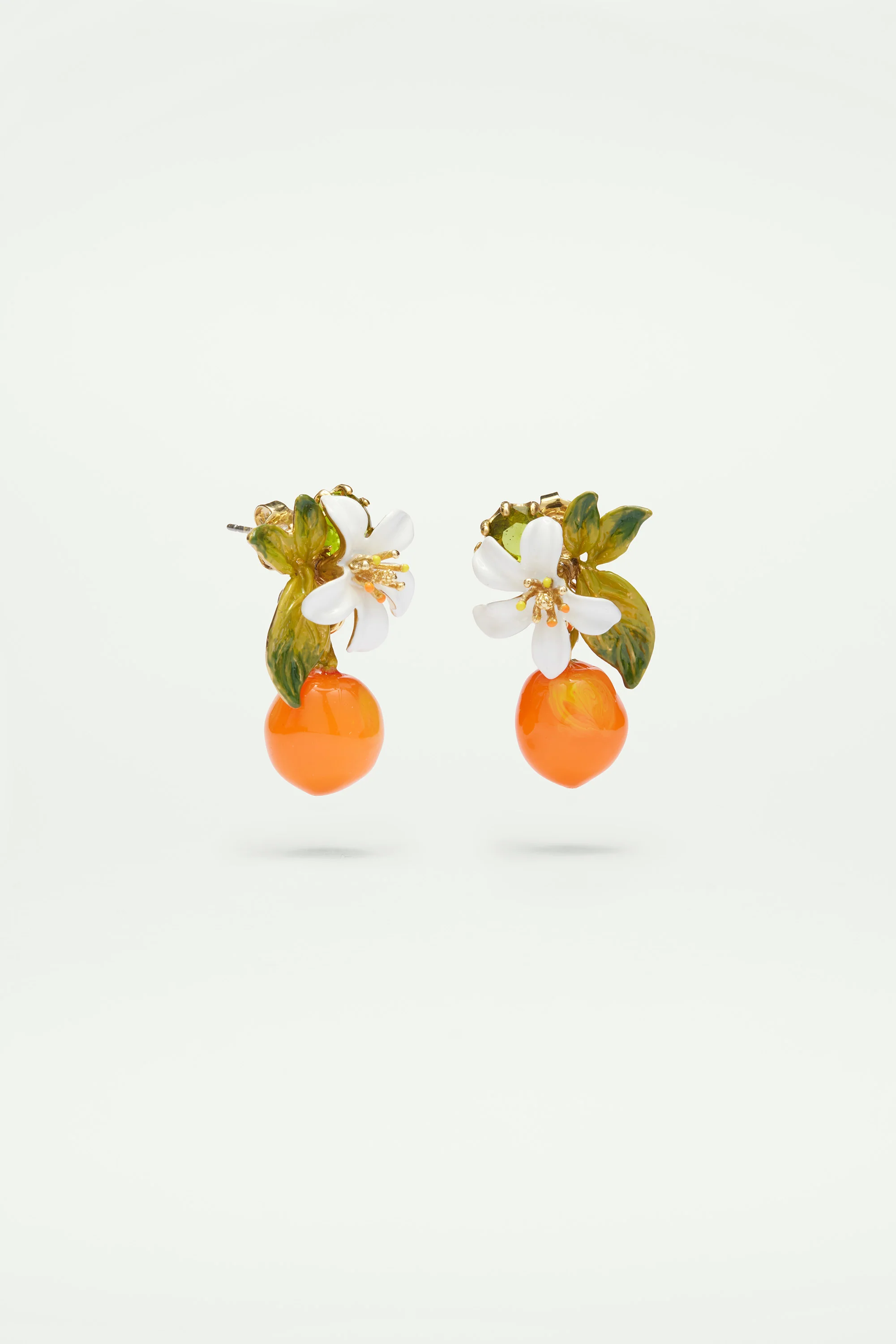 Boucles d'oreilles orange et fleur d'oranger - Image 4