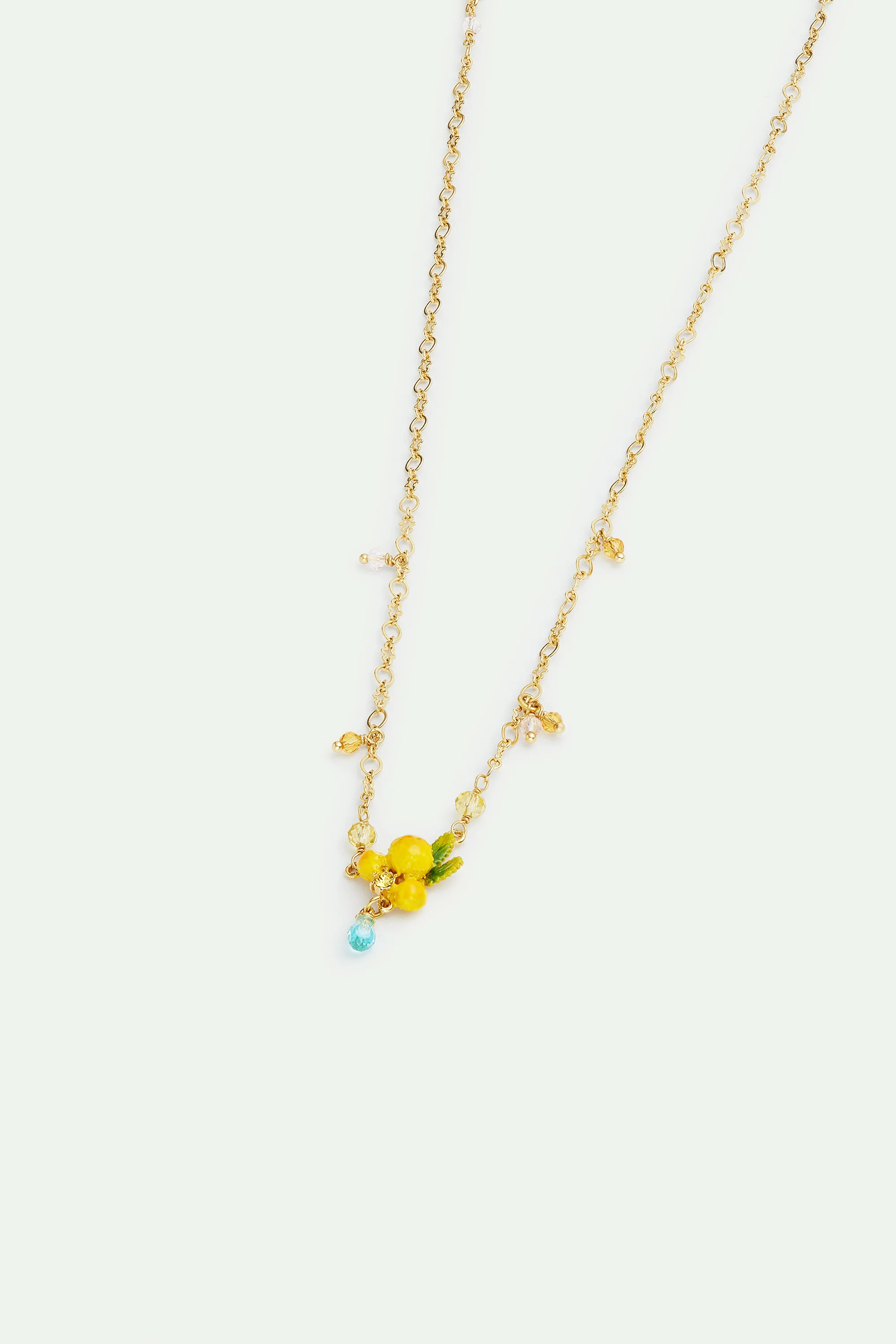 Collier pendentif fleur de mimosa et petites perles - Image 3