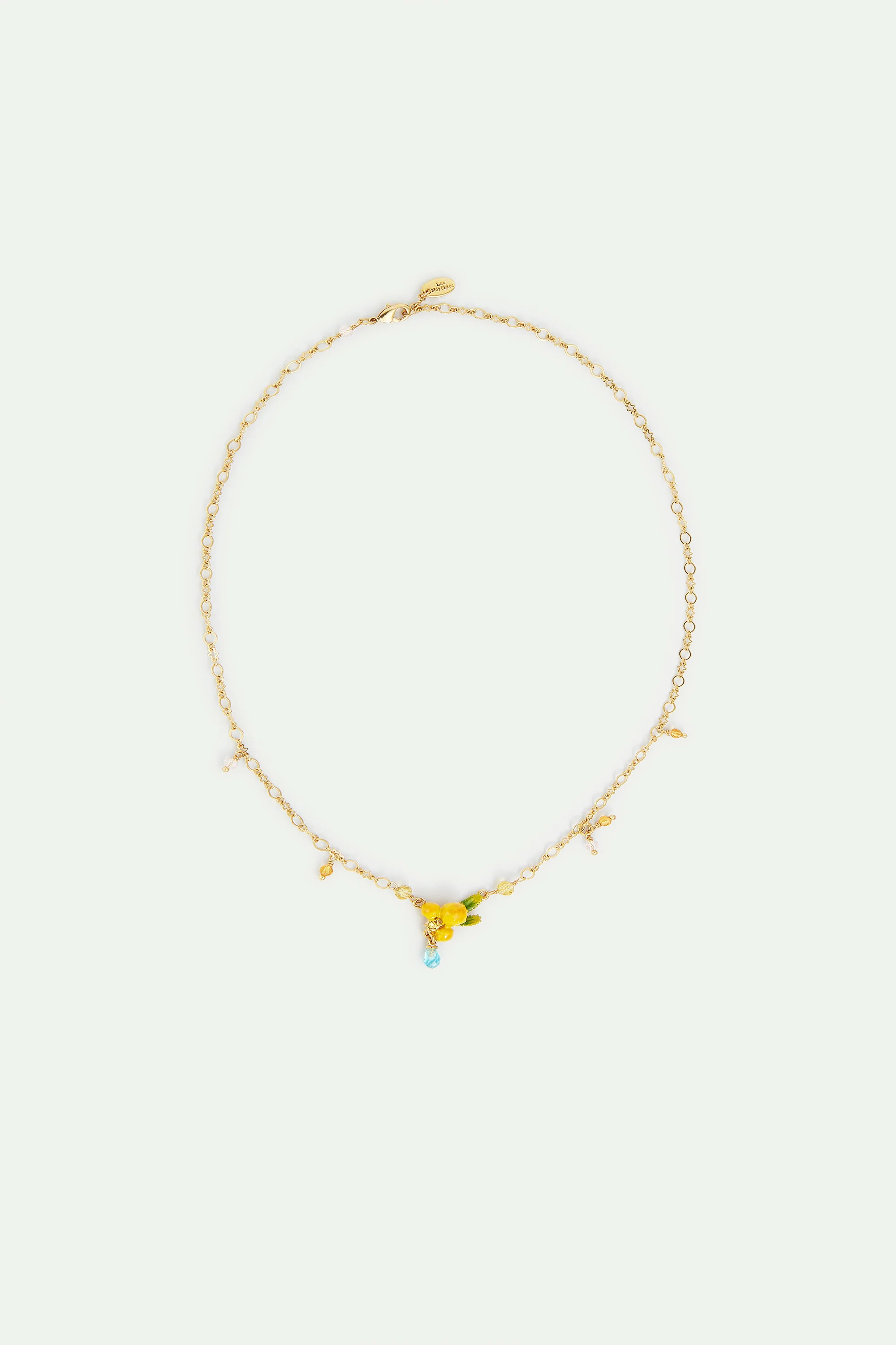 Collier pendentif fleur de mimosa et petites perles - Image 4