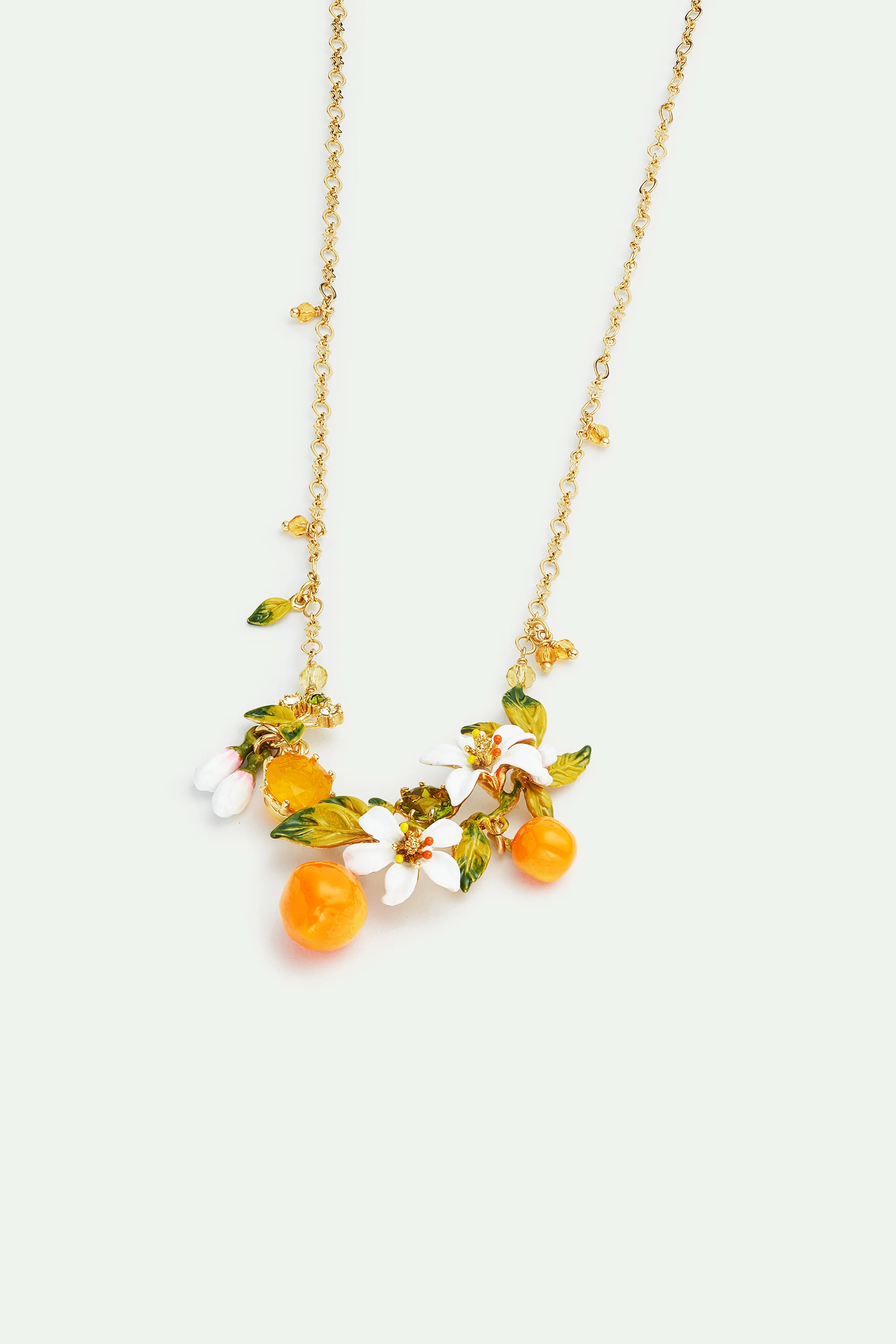 Collier plastron fleurs d'oranger et oranges - Image 3