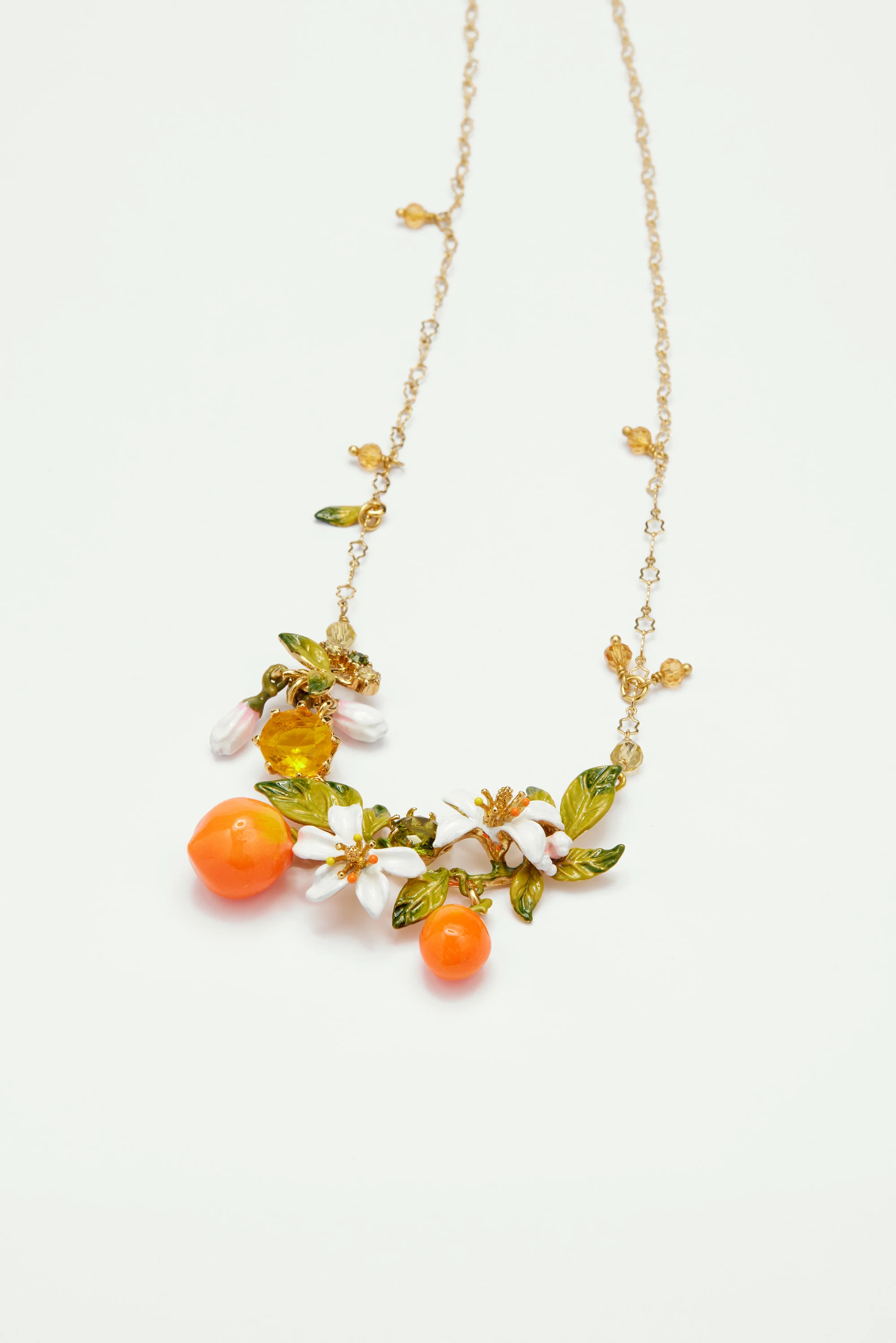 Collier plastron fleurs d'oranger et oranges - Image 5