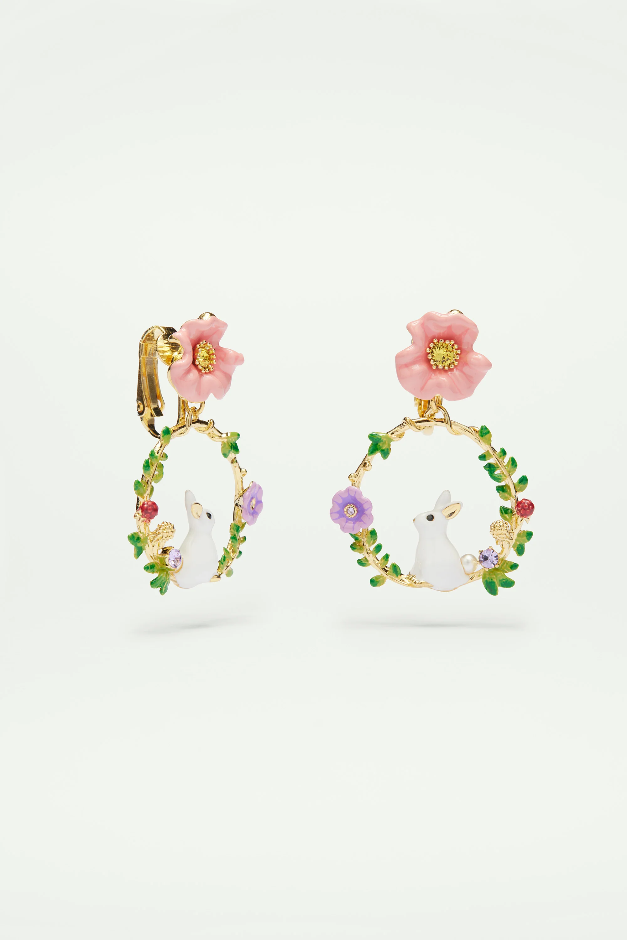 Créoles lapin sur branche fleurie - Image 3